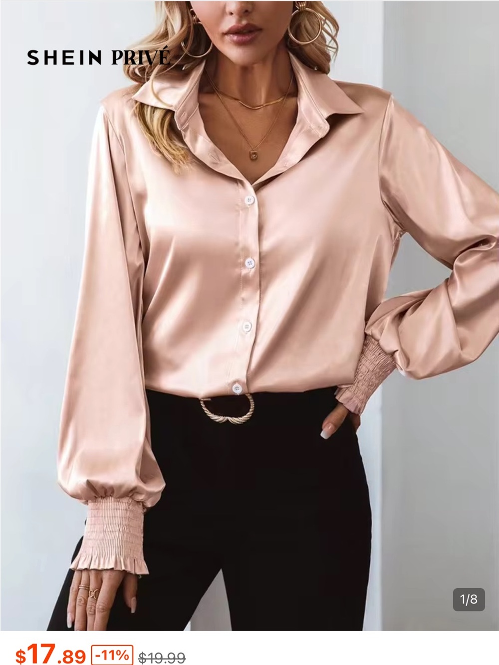 SHEIN LS Blouse Size Small
